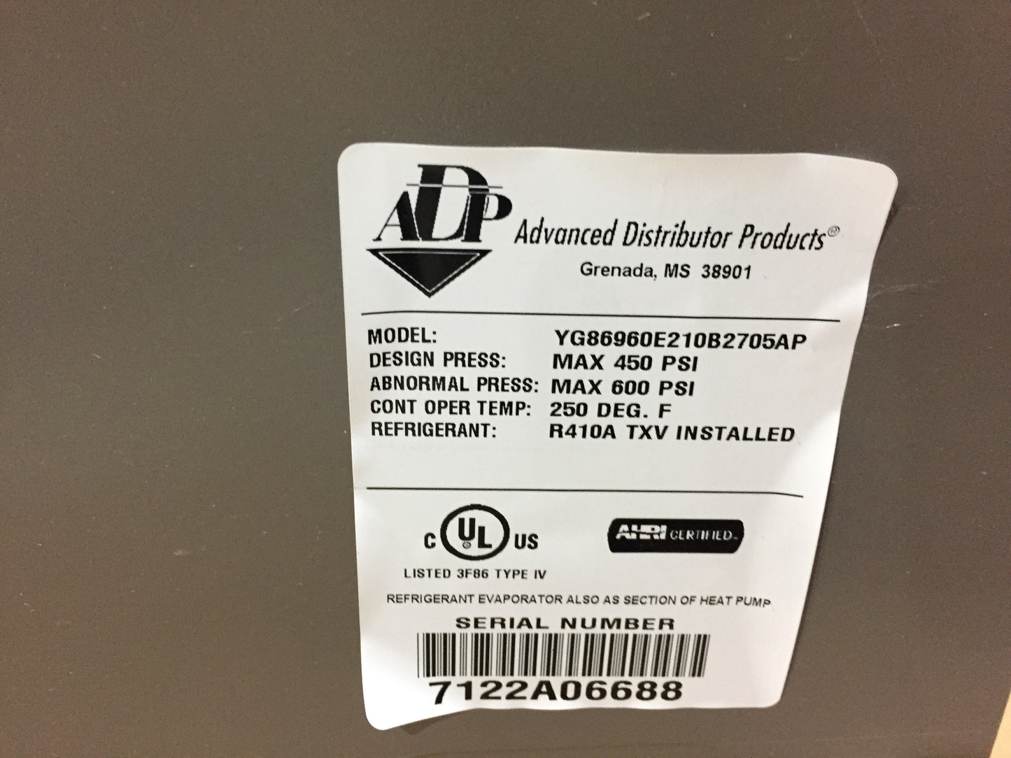 5 Ton AC/HP Upflow/Downflow Cased A Coil, R-410A CFM 2000