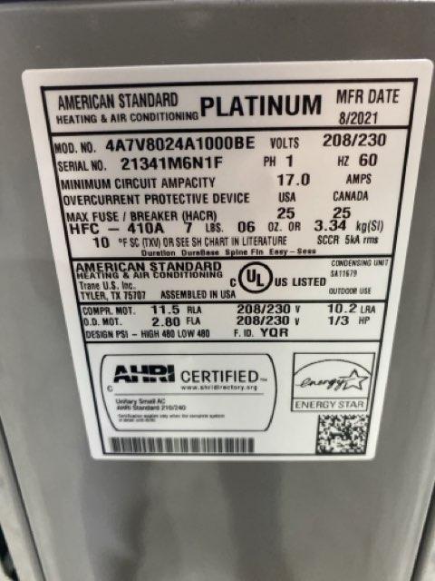 2 Ton Variable Speed Split-System Communicating Air Conditioner 208-230/60/1 R-410A 18 Seer