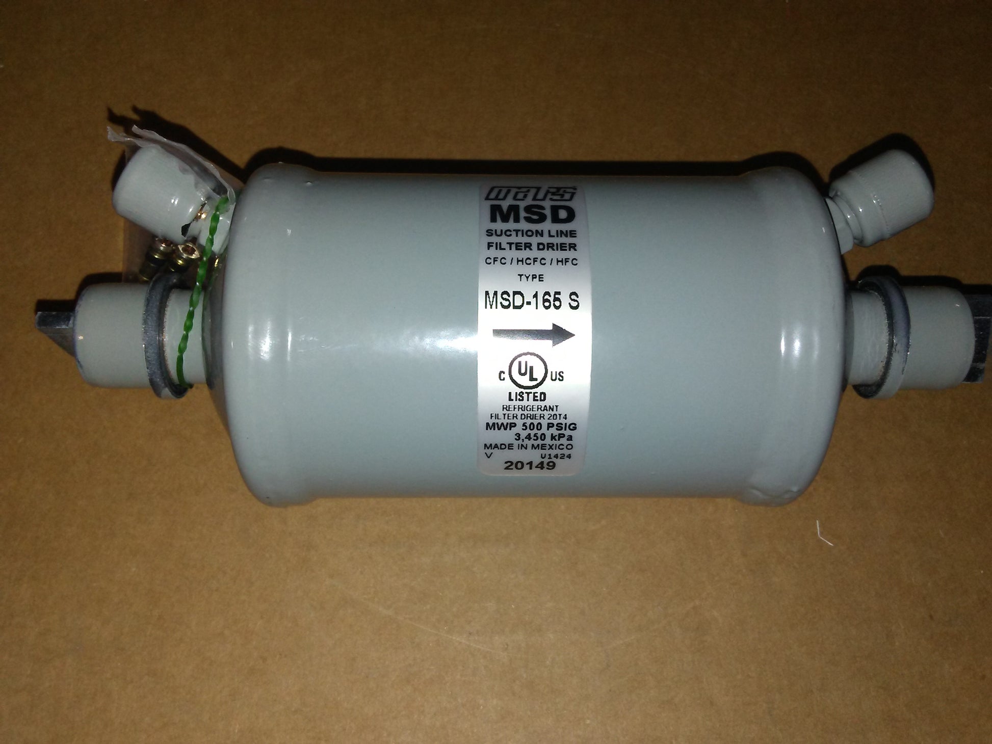 16 CUBIC INCH 3/8" SWEAT SUCTION LINE FILTER-DRIER
