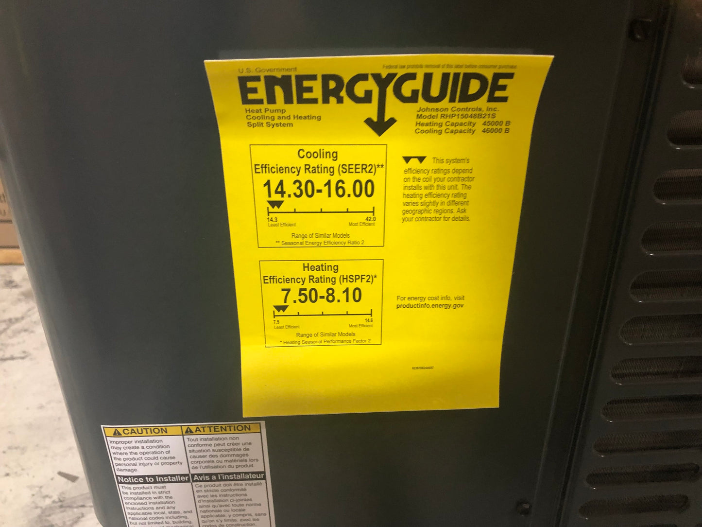 4 Ton 2 Stage Split-System Heat Pump 208-230/60/1 R410A 15.2 Seer2