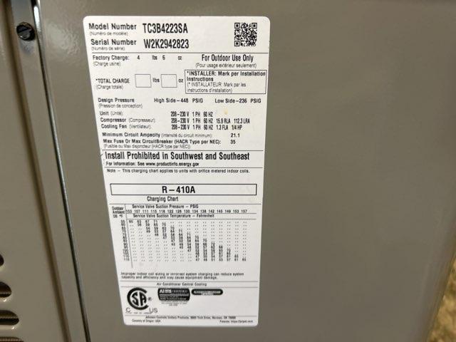 3.5 Ton Split-System Air Conditioner; 208-230/60/1, R410A, 13 SEER