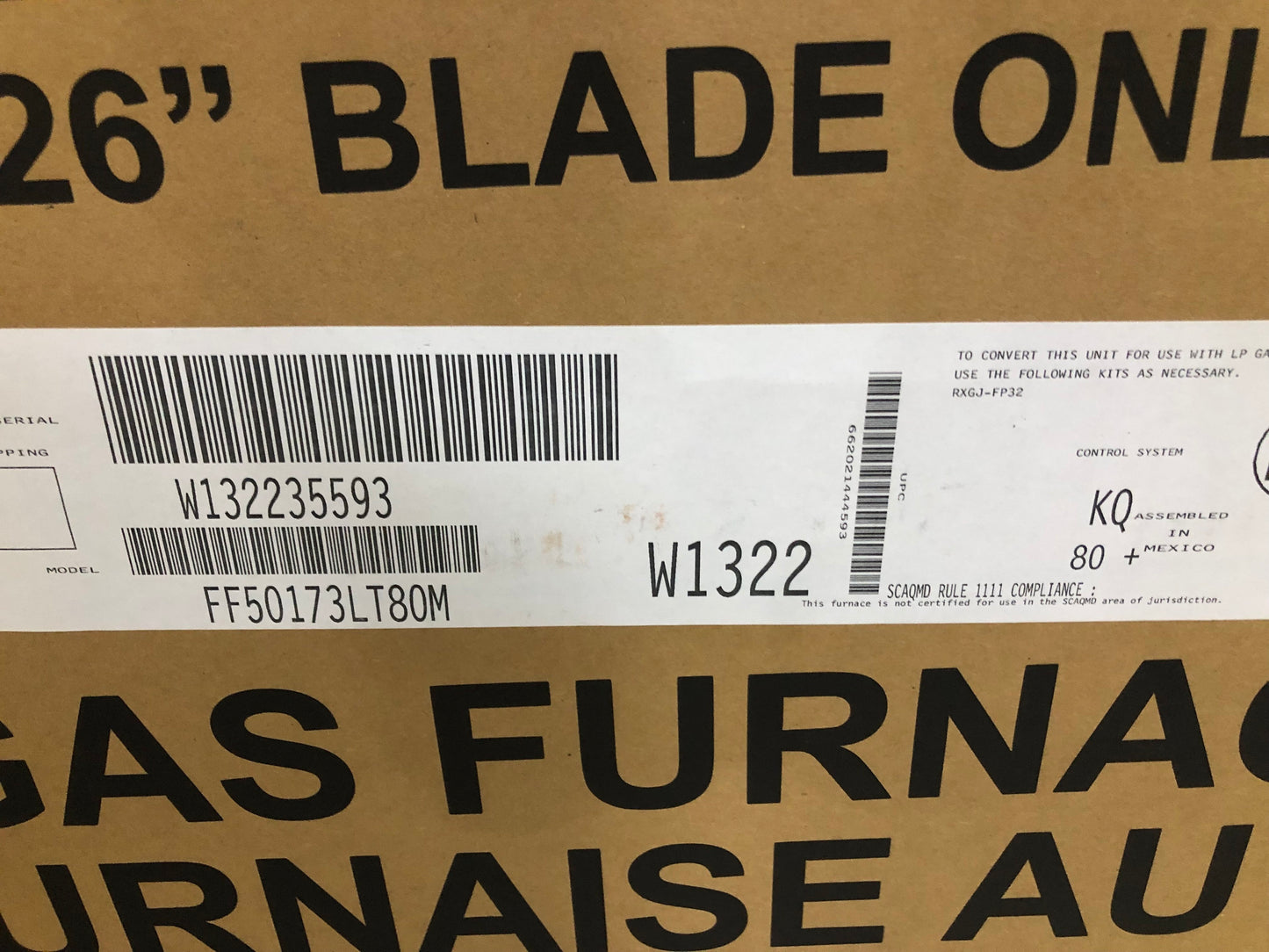 Horno de gas de velocidad variable con comunicación UP/HORZ ECM de 2 etapas y 50 000 BTU, 80 % AFUE, 115/60/1 CFM: 1200