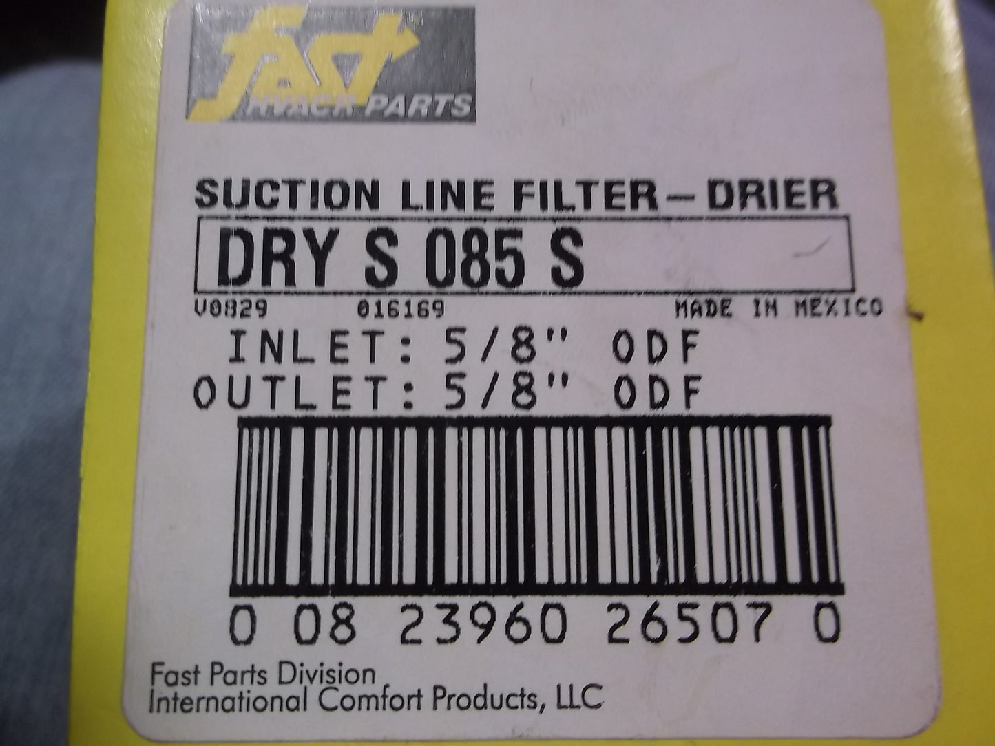 8 CUBIC INCH 5/8" SWEAT SUCTION LINE FILTER DRIER