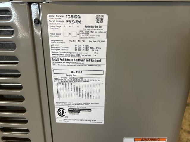 5 Ton Split-System Air Conditioner, 208-230/60/1, 13 SEER, R-410A