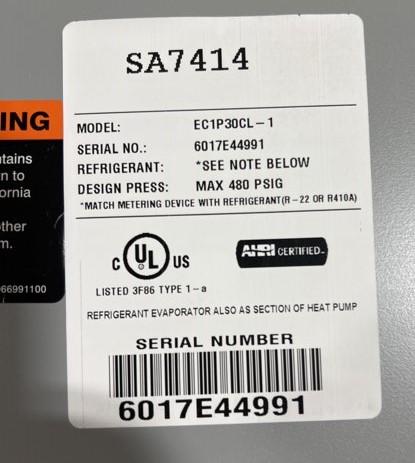 2.5 Ton AC/HP Upflow Cased 'A' Coil; R22, R410A, CFM: 1600