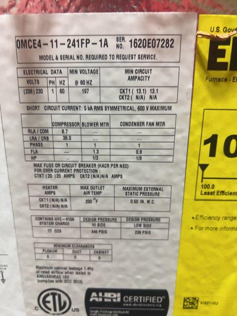 2 Ton Magic Pak Air Conditioning Packaged Unit, 11 EER, 208-230/60/1, R410A