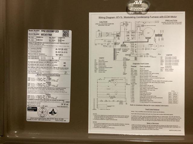 Horno a gas compatible con comunicaciones, velocidad variable, modulación multi ECM, 120 000 BTU, 2 etapas, 98 % 115/60/1 CFM: 2000