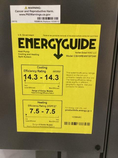 2 Ton Single Stage Split-System Heat Pump 208-230/60/1 R410A 14.3 SEER2