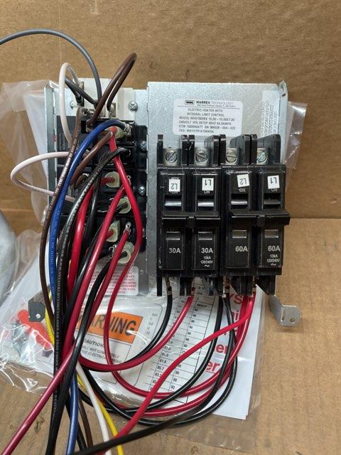 15 Kw Electric Heat Kit, 208-240/60/1, 60 Amps
