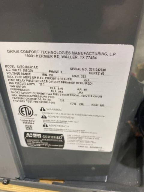 3 Ton Inverter Split-System Communicating Heat Pump 208-230/60/1 R410A 18 SEER