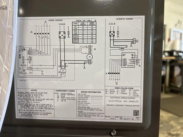 5 Ton AC/HP Multiposition ECM Air Handler 208-240/60/1 R-410A CFM 1800