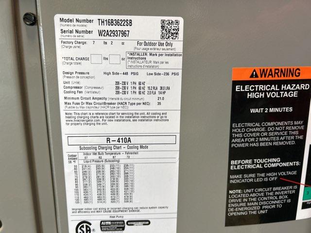 3 Ton Two-Stage Modulating Split-System Heat Pump 208-230/60/1 R410A 16 SEER