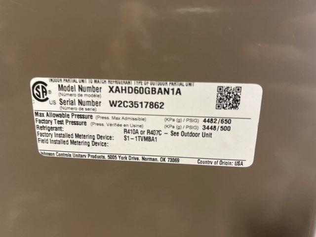 5 Ton AC/HP Horizontal Cased A Coil, R-410A CFM 1800