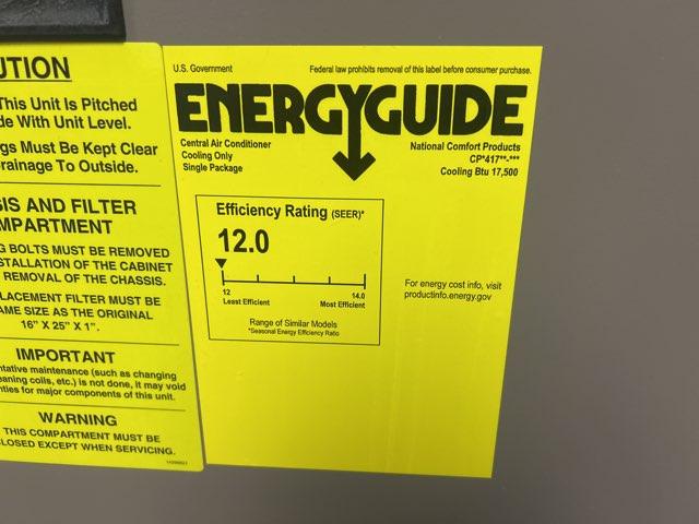 1.5 Ton Through-The-Wall Gas/Electric Non-Condensing Packaged Unit, 208-230/60/1, R-410A EER 9.2