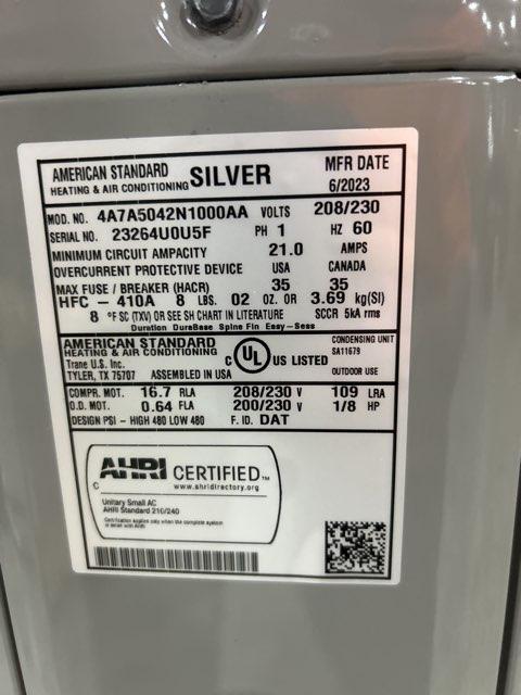 3.5 Ton Single-Stage Split-System Air Conditioner 208-230/60/1 R410A 14.3 SEER2