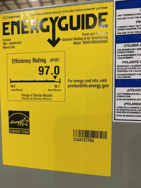 100,000 BTU Two-Stage Upflow/Horizontal ECM Variable Speed Gas Furnace 97% AFUE 120/60/1 CFM: 1600