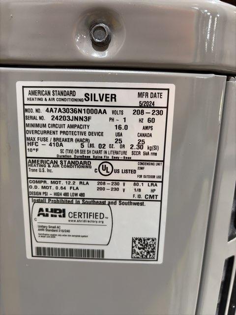 3 Ton Single-Stage Split-System Air Conditioner 208-230/60/1 R410A 13 SEER