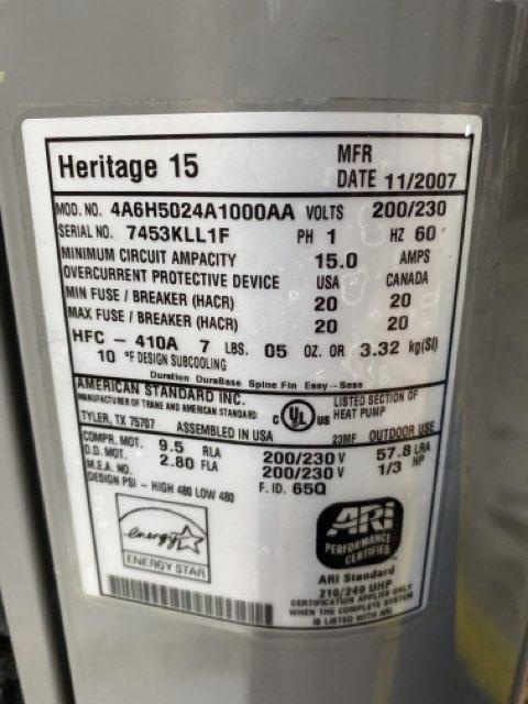 2 Ton Single-Stage Split-System Heat Pump 208-230/60/1 R410A 15 SEER