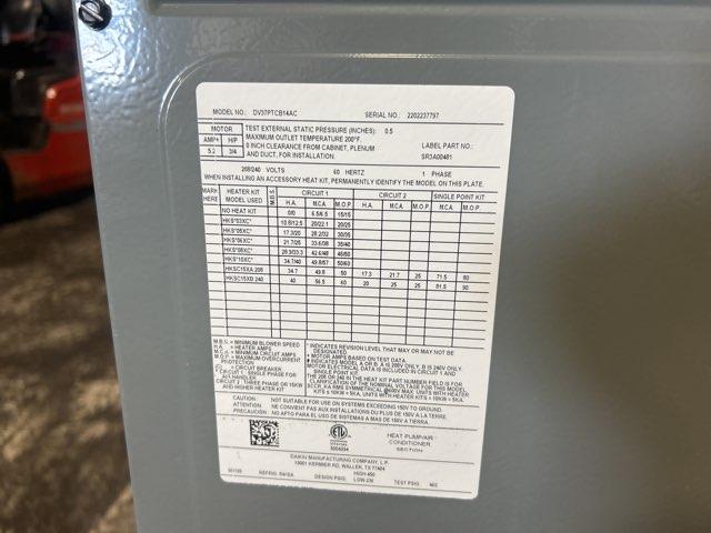 3 Ton AC/HP ECM Communicating Multiposition Air Handler 208-230/60/1 R-410A CFM 1085