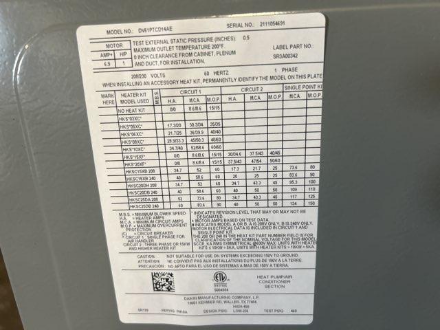 5 Ton AC/HP ECM Communicating Multiposition Air Handler 208-230/60/1 R-410A CFM 2025