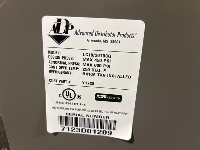 3 Ton AC/HP Upflow/Downflow Cased A Coil, R410A CFM 1200