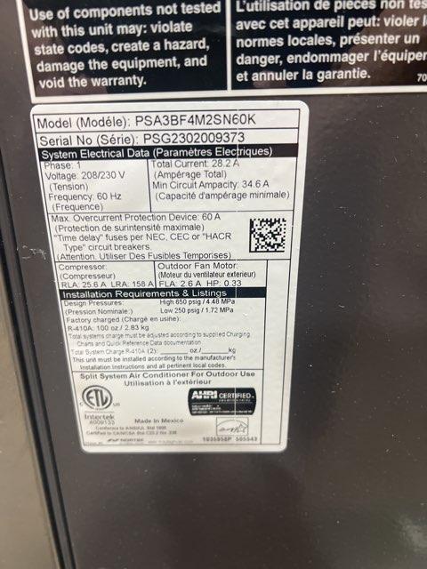 5 Ton Two-Stage Split-System Air Conditioner 208-230/60/1 R410A 15.2 SEER2