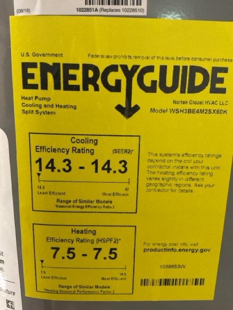 5 Ton Two-Stage Split-System Heat Pump 208-230/60/1 R410A 14.3 SEER2
