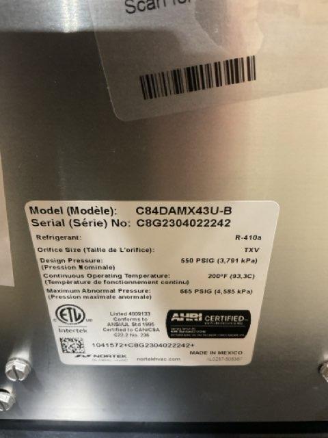 3.5 Ton AC/HP Upflow/Downflow Uncased A Coil, R410A CFM 1400