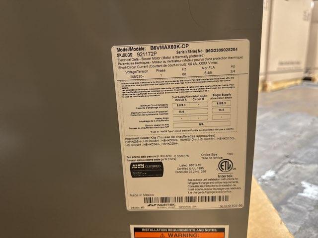 5 Ton AC/HP ECM Multiposition Air Handler 208-230/60/1 R-410A CFM 2000