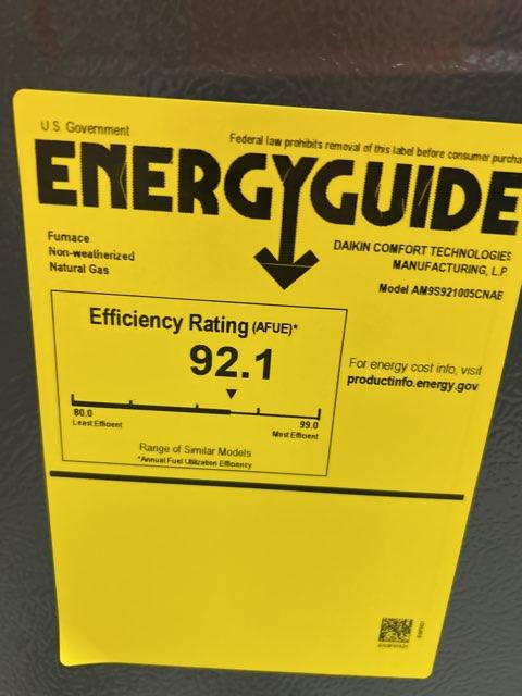 100,000 BTU Single-Stage Upflow/Horizontal ECM Multi Speed Gas Furnace 92% AFUE 115/60/1 CFM: 2000