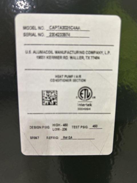 2.5 Ton AC/HP Upflow/Downflow Cased A Coil, R-410A CFM 1400