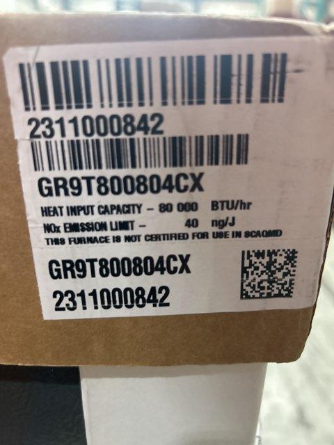 80,000 BTU 2-Stg Upflow/ Horiztontal ECM Low Nox Natural Gas Furnace, 80% 115/60/1 CFM:1600