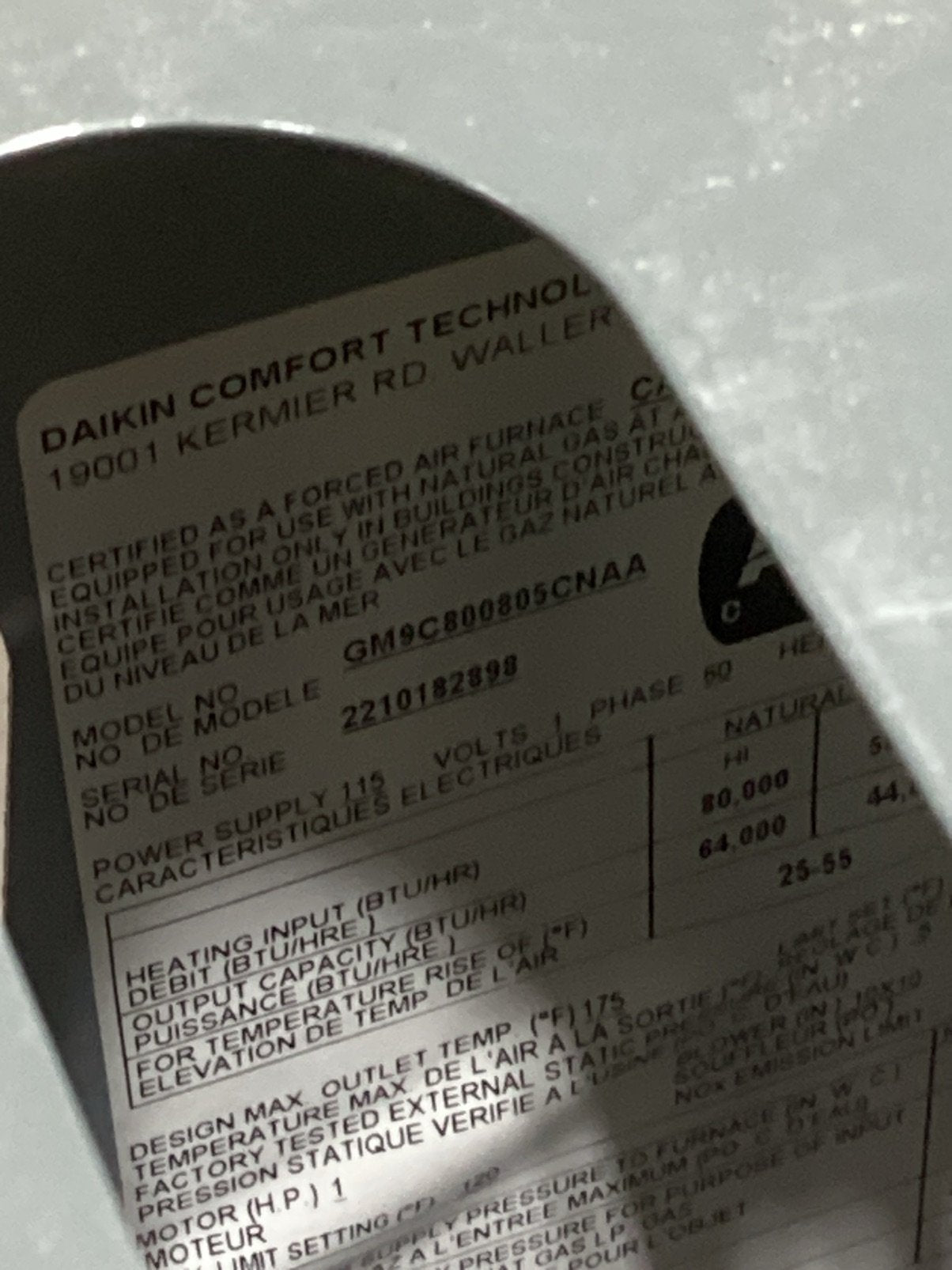 80,000 BTU Two-Stage Upflow/Horizontal ECM Multi Speed Gas Furnace 80% AFUE 115/60/1 CFM: 2000