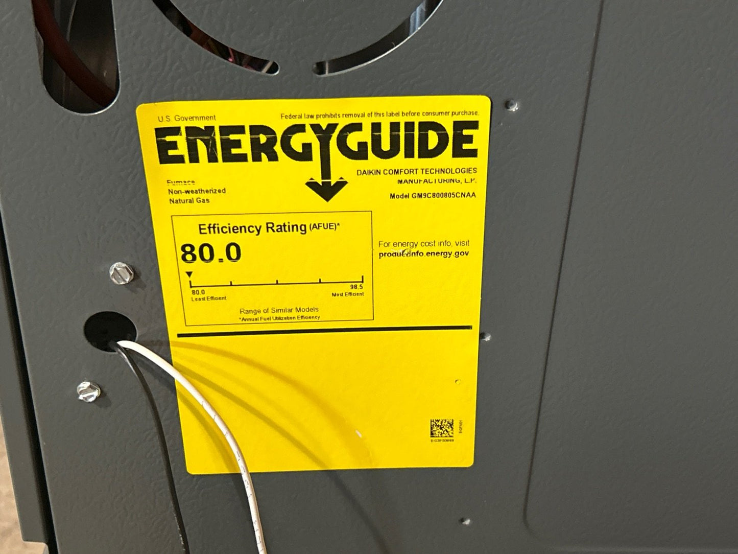 80,000 BTU Two-Stage Upflow/Horizontal ECM Multi Speed Gas Furnace 80% AFUE 115/60/1 CFM: 2000
