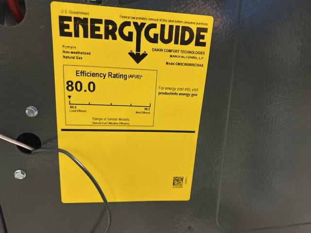 80,000 BTU Two-Stage Upflow/Horizontal ECM Multi Speed Gas Furnace 80% AFUE 115/60/1 CFM: 2000