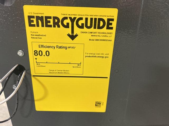 80,000 BTU 2-Stg Low Nox Upflow/Horizontal ECM Multi Speed Gas Furnace 80% AFUE 115/60/1 CFM: 2000
