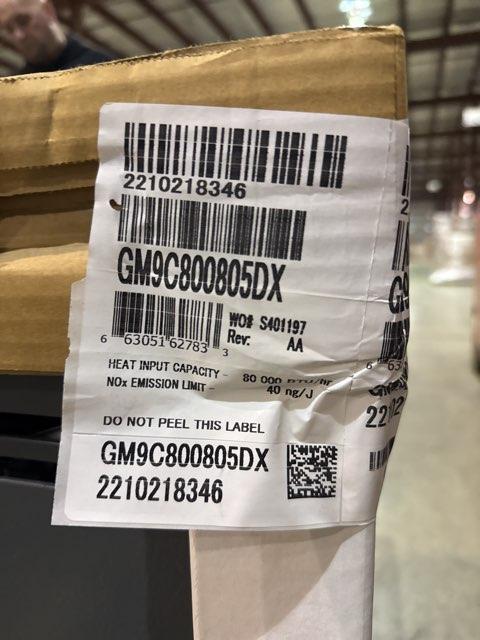 80,000 BTU 2-Stg Low Nox Upflow/Horizontal ECM Multi Speed Gas Furnace 80% AFUE 115/60/1 CFM: 2000