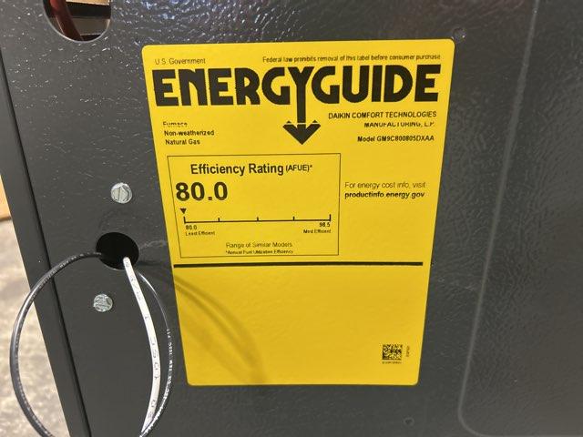 80,000 BTU 2-Stg Low Nox Upflow/Horizontal ECM Multi Speed Gas Furnace 80% AFUE 115/60/1 CFM: 2000