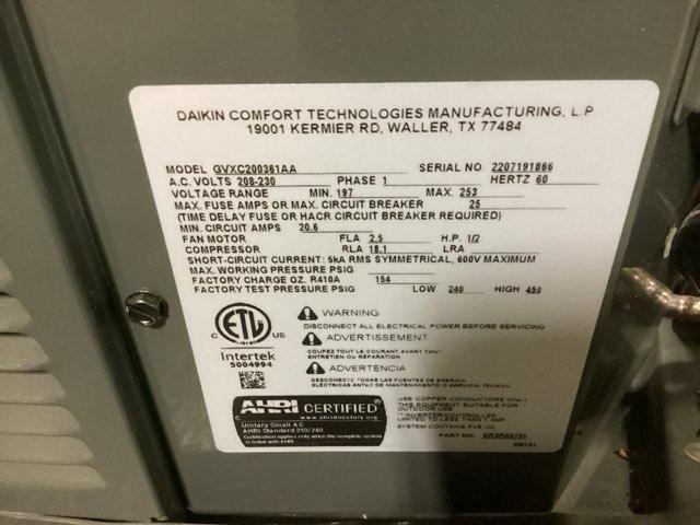 3 Ton Inverter Split-System Communicating Air Conditioner 208-230/60/1 R410A 20 SEER