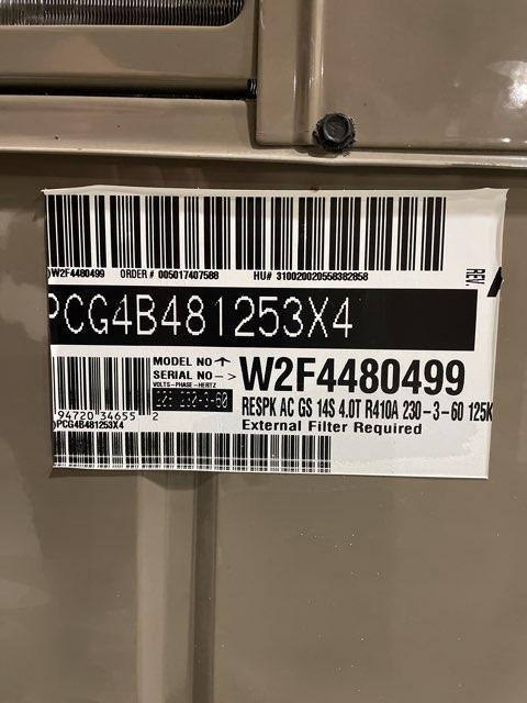 4 Ton Low NOx 1-Stg Convertible Natural Gas/Electric Packaged Unit, 14 SEER, 208-230/60/3, R410A