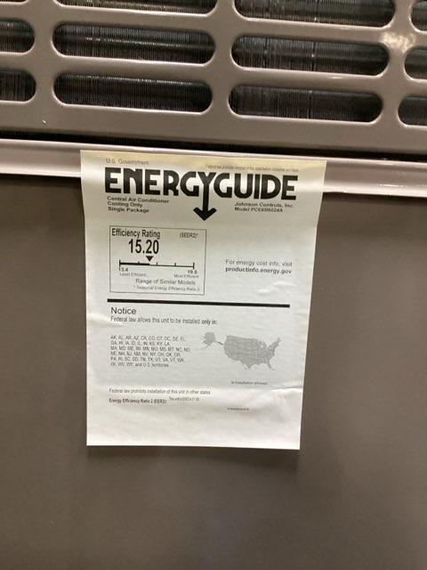 5 Ton Two-Stage Convertible Packaged Air Conditioning Unit; 15.2 SEER, 208-230/60/1, R410A