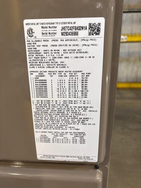 3.5 Ton AC/HP ECM Multiposition Air Handler 208-230/60/1 R-410A CFM 1400