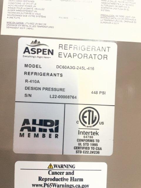 5 Ton AC/HP Upflow/Downflow Cased A Coil, R410A CFM 2000