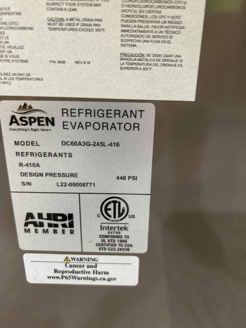 5 Ton AC/HP Upflow/Downflow Cased A Coil, R410A CFM 2000