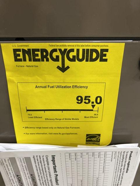 40,000 BTU Single-Stage Multiposition ECM Multi Speed Gas Furnace 95% AFUE 115/60/1 CFM: 1172