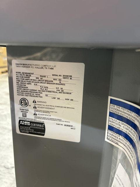 3.5 Ton Single Stage Split-System Heat Pump 208-230/60/1 R410A 14 SEER