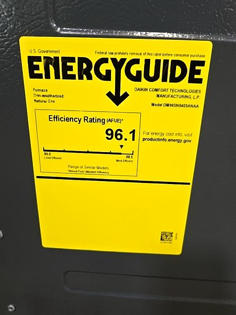 40,000 BTU Low NOx Single-Stage Upflow/Horizontal ECM Multi Speed Gas Furnace 96% 115/60/1 CFM: 1200