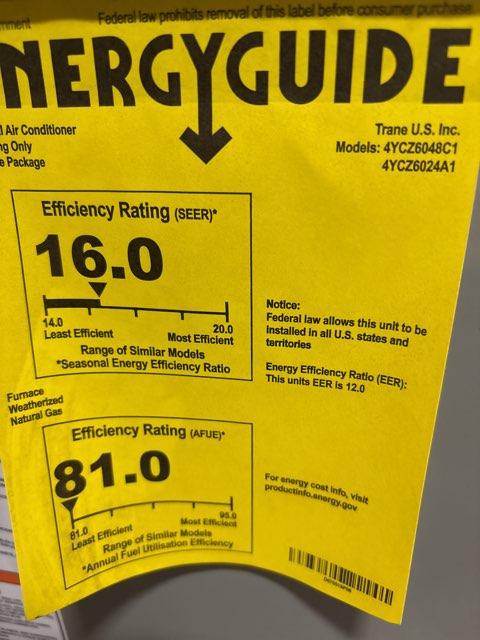 4 Ton Two-Stage Convertible Natural Gas/Electric Packaged Unit, 16 SEER, 208-230/60/1, R410A