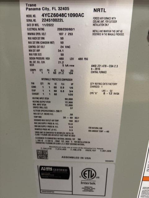 4 Ton Two-Stage Convertible Natural Gas/Electric Packaged Unit, 16 SEER, 208-230/60/1, R410A