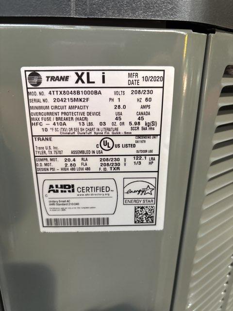 4 Ton Single-Stage Split-System Air Conditioner 208-230/60/1 R410A 14.5 SEER